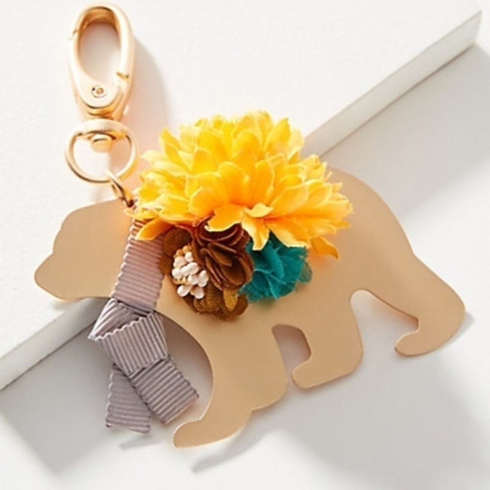 Anthropologie Well Dressed Animal Bear Keychain
